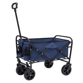 Collapsible Foldable Wagon Cart Beach Wagon Heavy Duty Utility Cart Utility Wagon Grocery Cart for for Camping Shopping Sports Gardeing Fishing S (Color: as Pic)