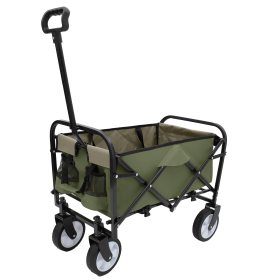 Collapsible Foldable Wagon Cart with strapping system, Beach Wagon , Utility Cart (Color: as Pic)