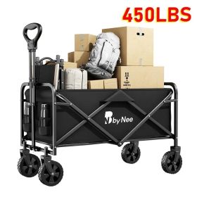 Foldable folding cart, large capacity camping cart, all terrain foldable cart, heavy-duty utility cart, used for grocery, outdoor beach, gardenin (size: 450lbs)